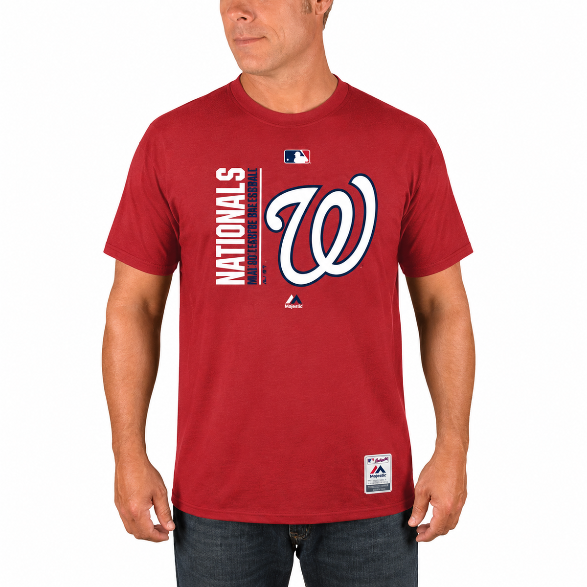 MLB Washington Nationals Majestic Red Authentic Collection Team Icon T-Shirt for Men product image 1, provided for visual