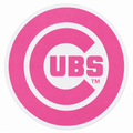 Chicago Cubs Perfect Cut Pink 8X8 Bullseye Logo Decal product image 1, provided for visual reference and product detail