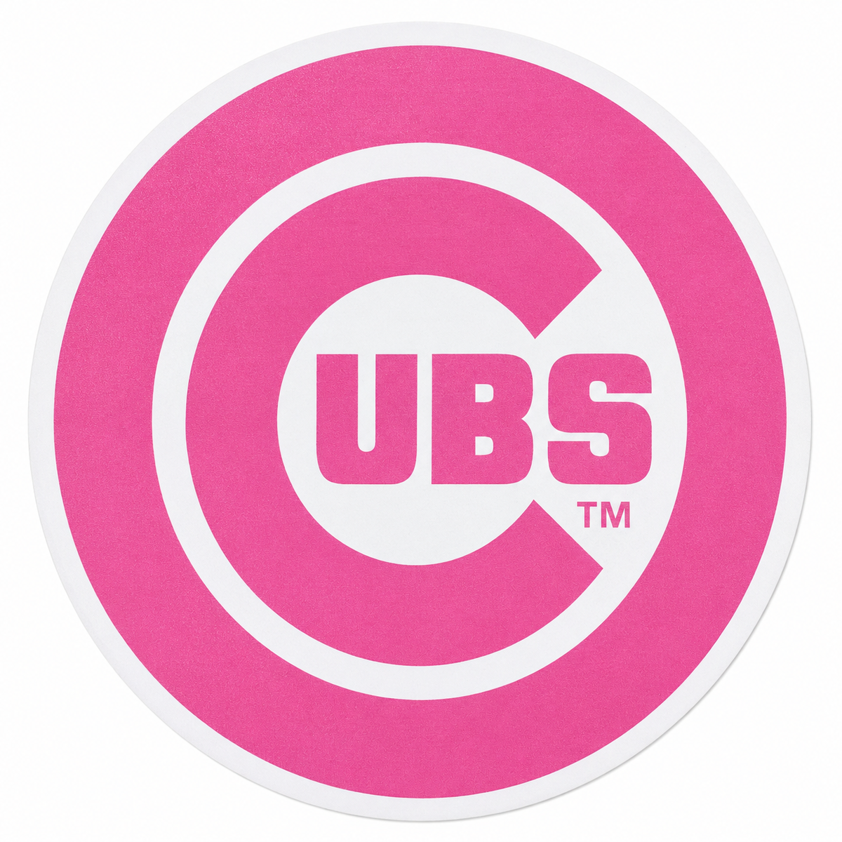 Chicago Cubs Perfect Cut Pink 8X8 Bullseye Logo Decal product image 1, provided for visual reference and product detail