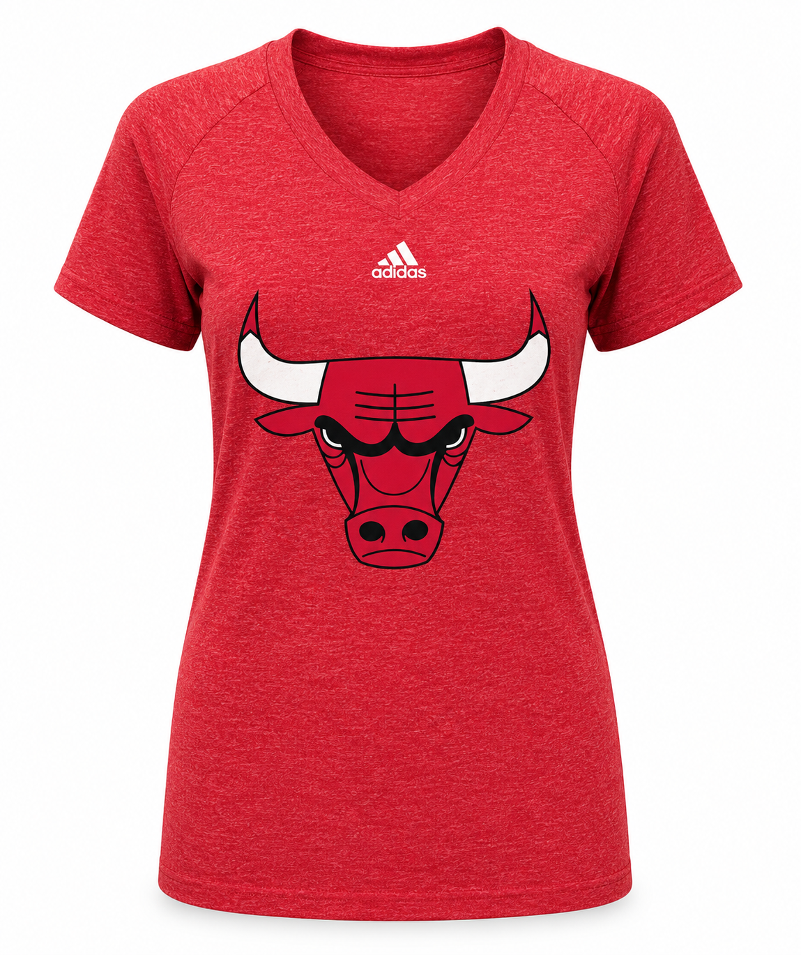 Youth Girls Chicago Bulls V Neck Distressed Logo T-Shirt product image 1, provided for visual reference and product detail