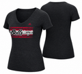Womens Chicago Bulls Woodgrain Strip Tri-Blend T-Shirt product image 1, provided for visual reference and product detail