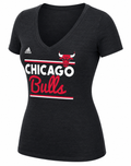 Womens Chicago Bulls Tri Blend V Neck T-Shirt product image 1, provided for visual reference and product detail review