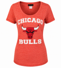 Womens Chicago Bulls Distressed Logo T-Shirt product image 1, provided for visual reference and product detail review