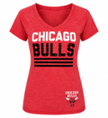 Womens Chicago Bulls BackCourt S/S V-Neck Tri blend T-Shirt product image 1, provided for visual reference and product