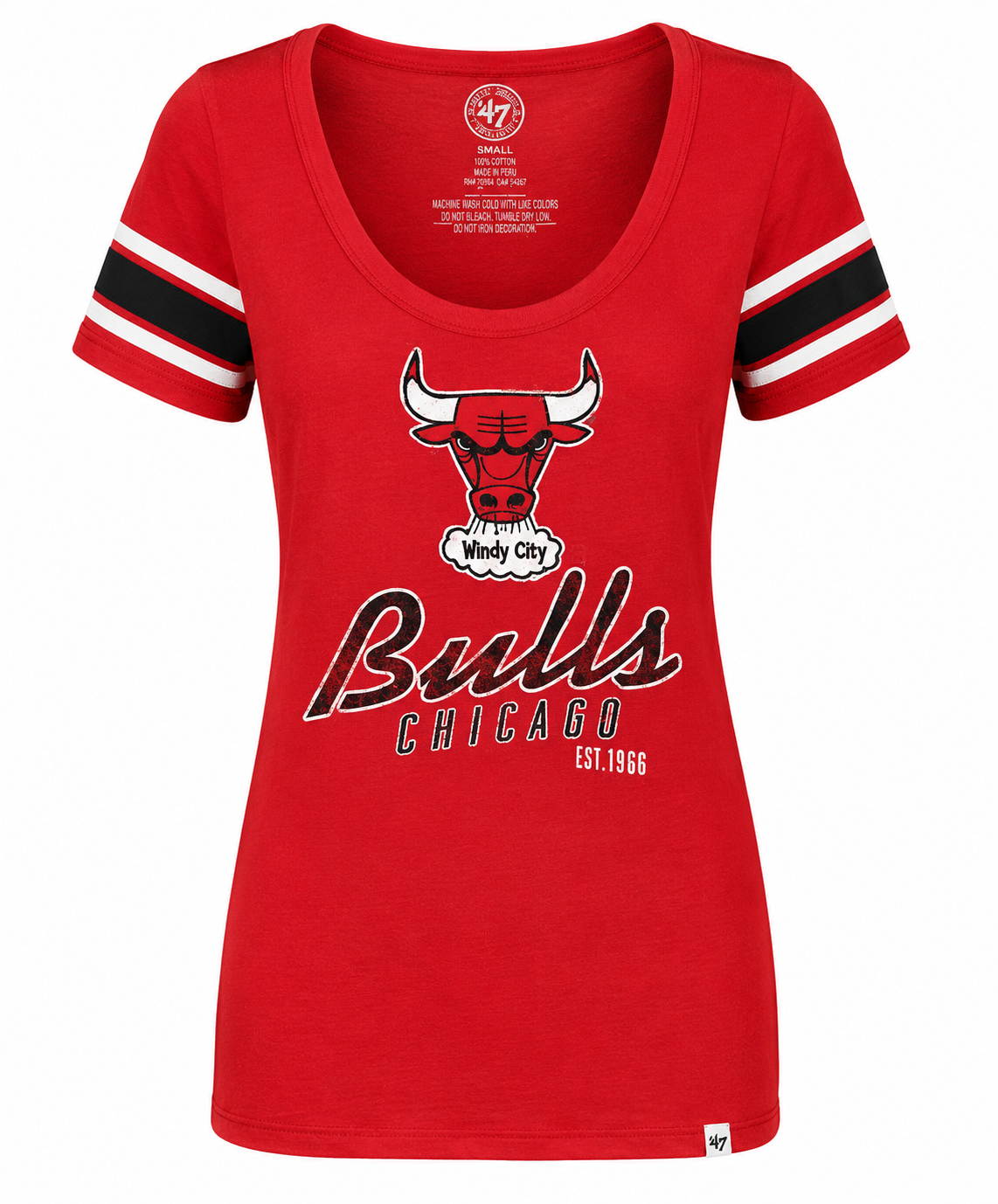 Womens Chicago Bulls Rebound Red Off Campus Scoop Neck T-Shirt product image 1, provided for visual reference and product