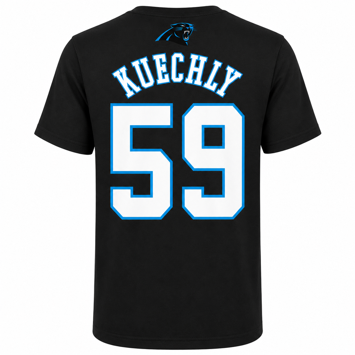 Luke Kuechly Carolina Panthers Youth Mainliner Name and Number T-Shirt product image 1, provided for visual reference and