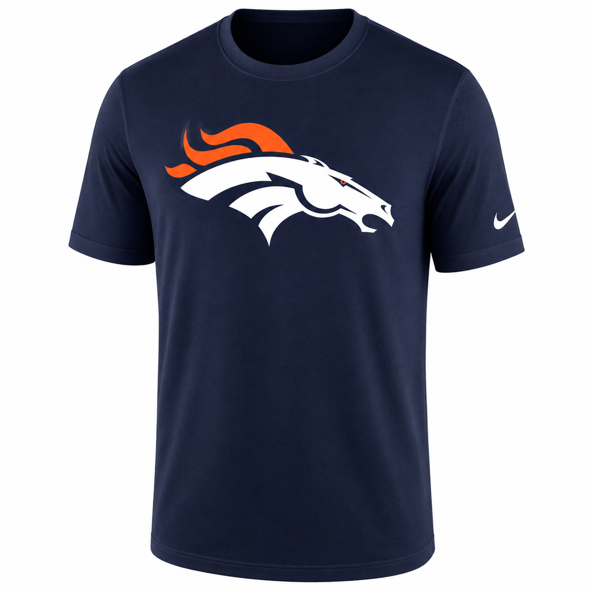 Youth Denver Broncos Nike Logo Essential Navy T-Shirt product image 1, provided for visual reference and product detail