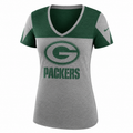 Green Bay Packers Champ Drive 2.0 Tri T-Shirt, Gray/Green-Nike for Women product image 1, provided for visual reference and