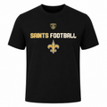 Youth New Orleans Saints Line Of Football Black T-Shirt product image 1, provided for visual reference and product detail