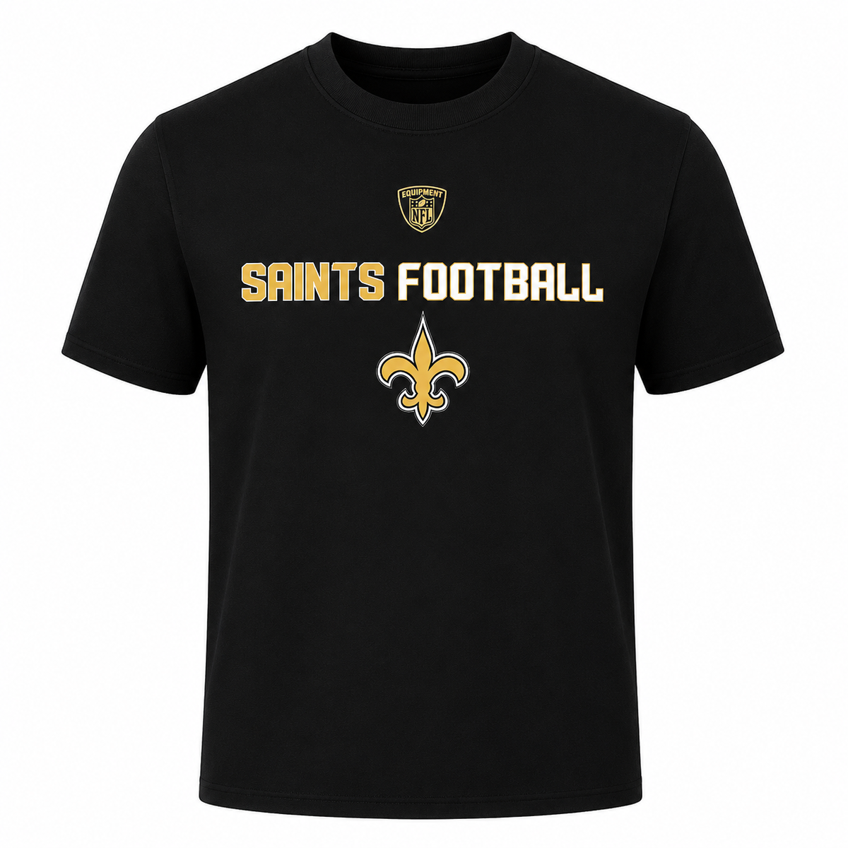Youth New Orleans Saints Line Of Football Black T-Shirt product image 1, provided for visual reference and product detail