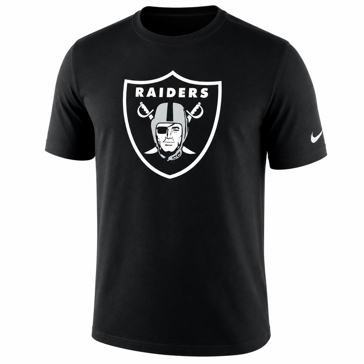 Youth Las Vegas Raiders Black Essential Logo T-Shirt By Nike product image 1, provided for visual reference and product