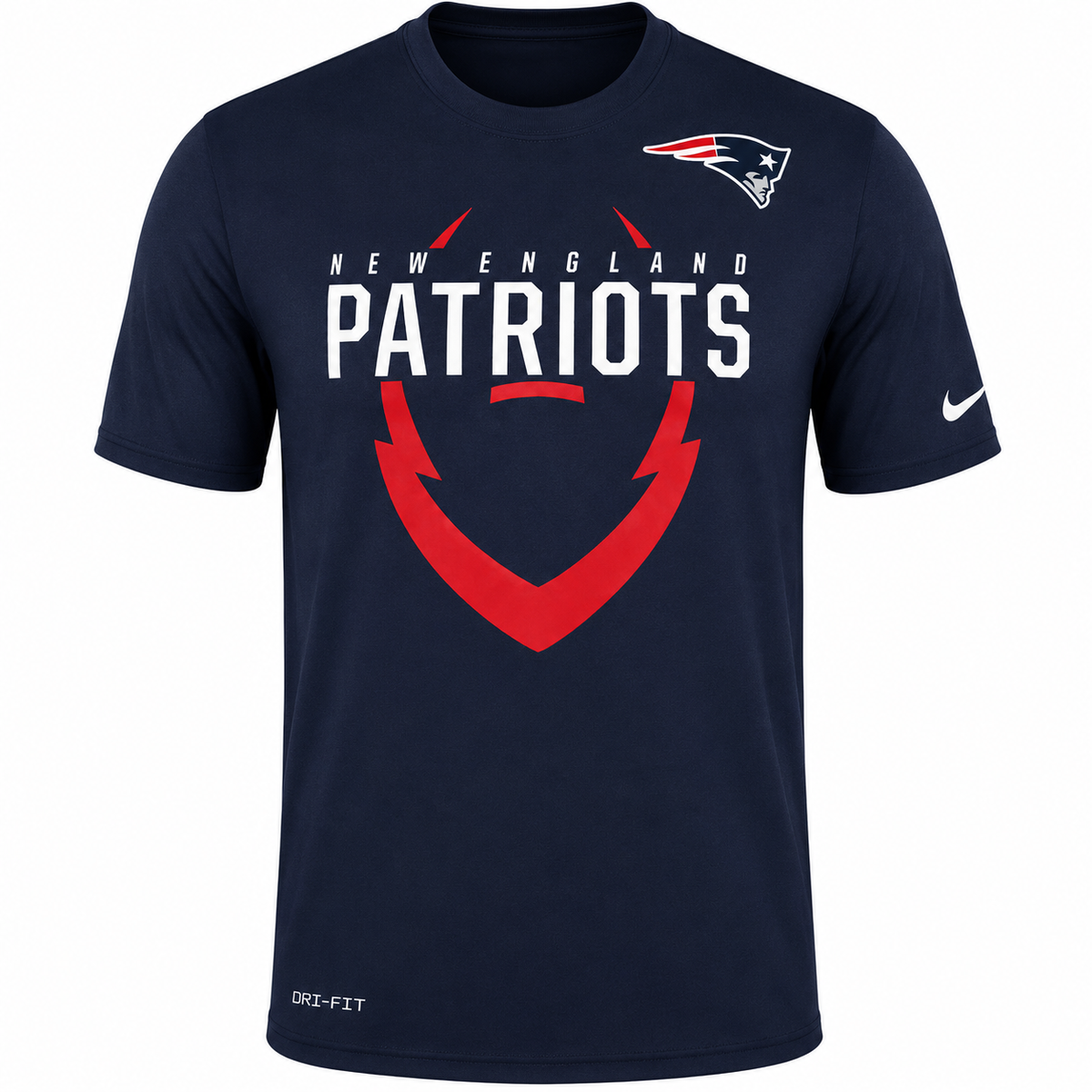 YOUTH NIKE New England Patriots Navy Icon Performance T-Shirt product image 1, provided for visual reference and product