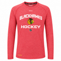 Youth Chicago Blackhawks Center Ice Dashed Speedwick PlayDry Long Sleeve T-Shirt-Heathered Red product image 1, provided for