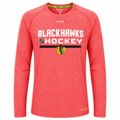 Youth Chicago Blackhawks Center Ice Speedwick PlayDry Long Sleeve T-Shirt-Heathered Red (Copy) product image 1, provided for