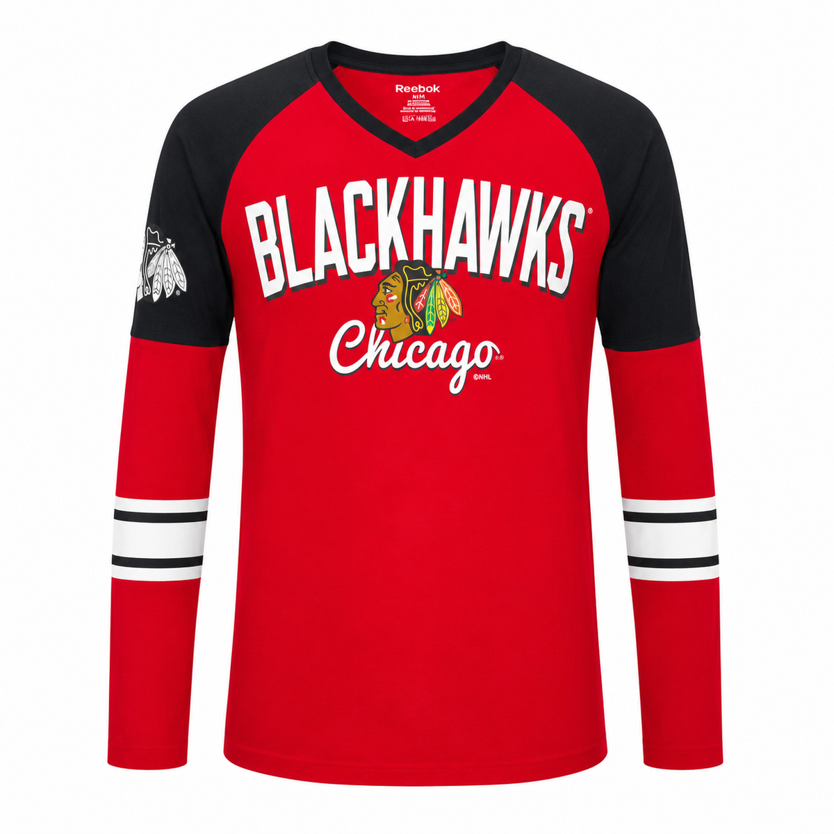 Girls Youth Chicago Blackhawks Goalie Girl Long Sleeve V-Neck T-Shirt product image 1, provided for visual reference and