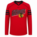 Youth Chicago Blackhawks Red Long Sleeve Jersey T-Shirt By Reebok product image 1, provided for visual reference and product
