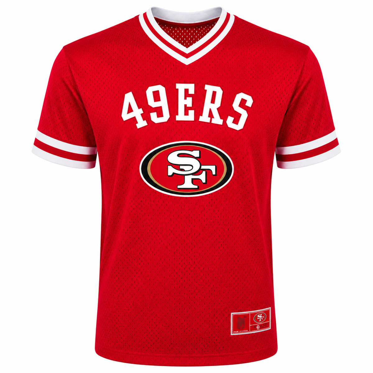 Youth San Francisco 49ers Twill V-Neck Jersey T-Shirt product image 1, provided for visual reference and product detail