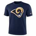 Youth Los Angeles Rams Navy Essential Logo T-Shirt By Nike product image 1, provided for visual reference and product detail