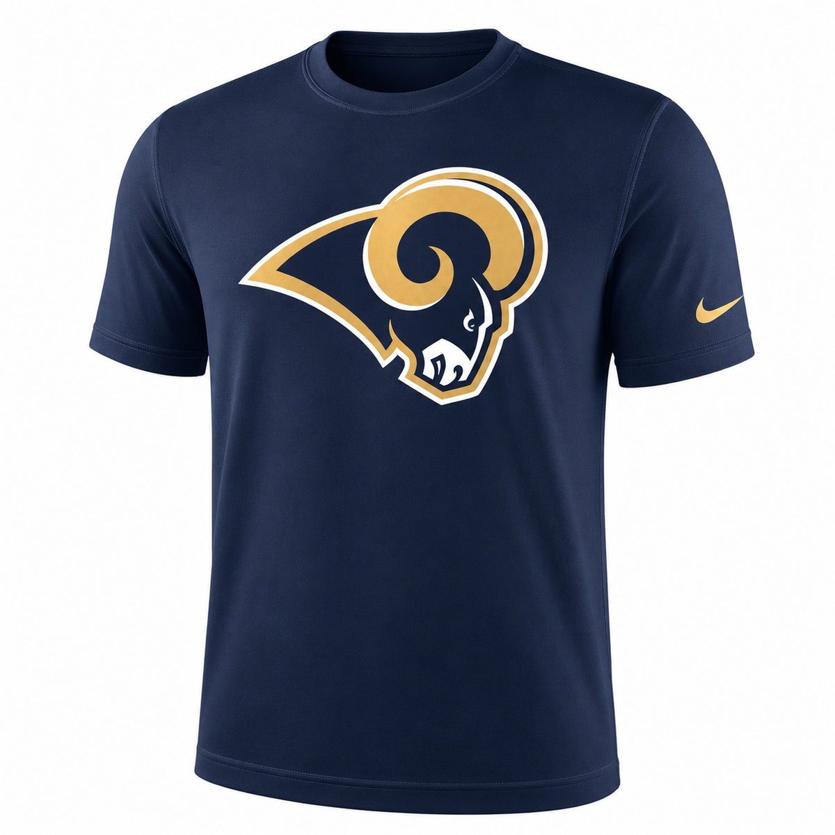 Youth Los Angeles Rams Navy Essential Logo T-Shirt By Nike product image 1, provided for visual reference and product detail