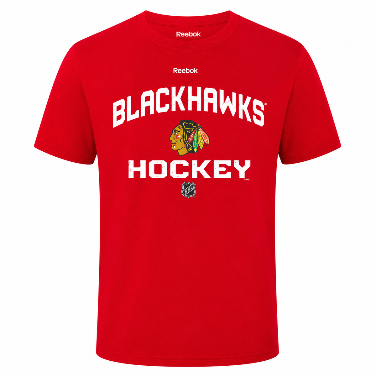 Youth Chicago Blackhawks Reebok Red Speedwick T-Shirt product image 1, provided for visual reference and product detail