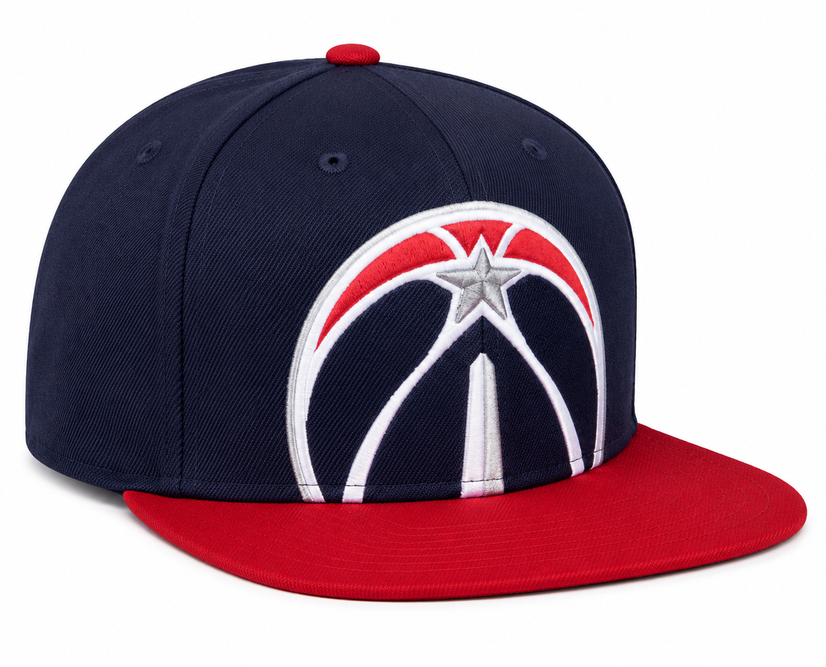 NBA Washington Wizards Mitchell & Ness Cropped XL Logo Adjustable Snapback Hat product image 3, provided for visual