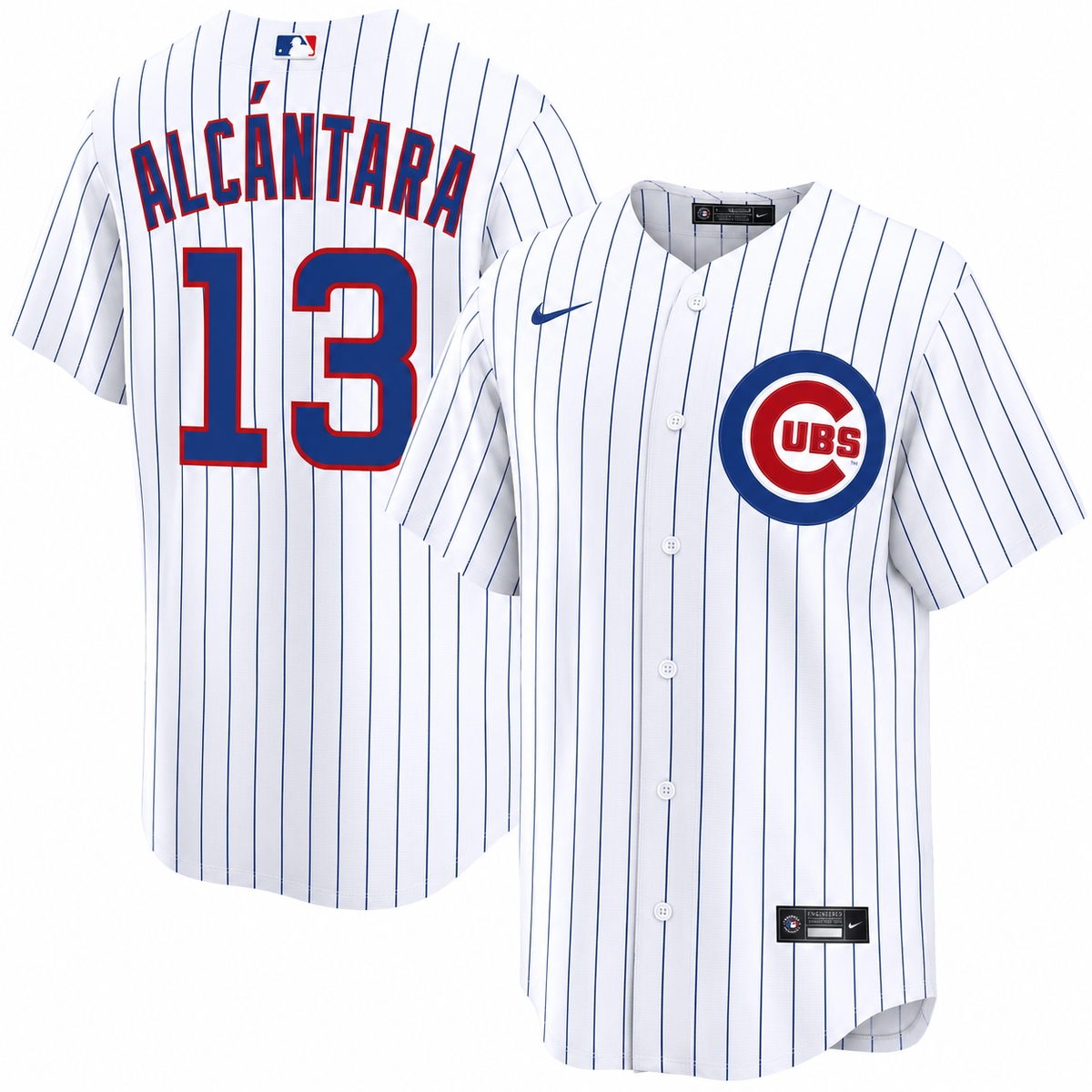 NIKE Men Kevin Alcantara Chicago Cubs Premium Twill White Home Replica Jersey With Premium Twill Lettering product image 1,