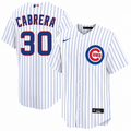 NIKE Men Edward Cabrera Chicago Cubs Premium Twill White Home Replica Jersey With Authentic Premium Lettering product image
