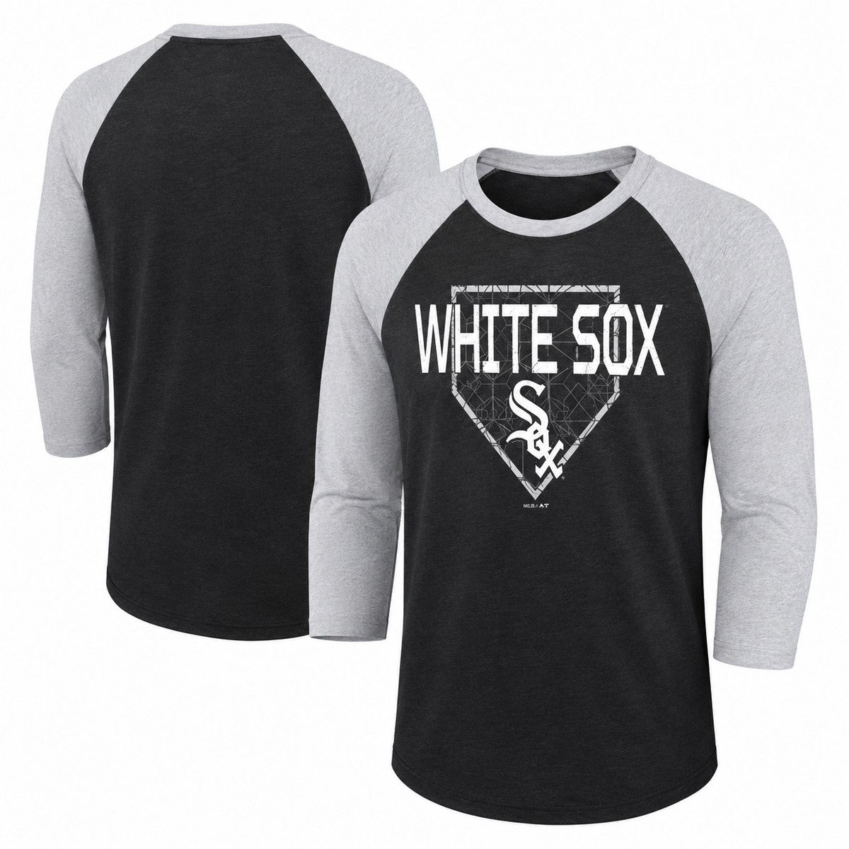Youth Chicago White Sox Score 3/4 Sleeve Raglan Ultra T-Shirt product image 1, provided for visual reference and product