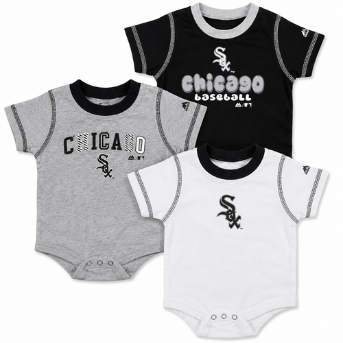 adidas Chicago White Sox Newborn/Infant 3-Pack Creeper Set product image 1, provided for visual reference and product detail