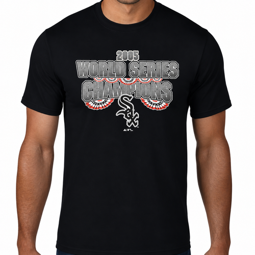 adidas Men Chicago White Sox 2005 World Series Champions Bunting Black T-Shirt product image 1, provided for visual