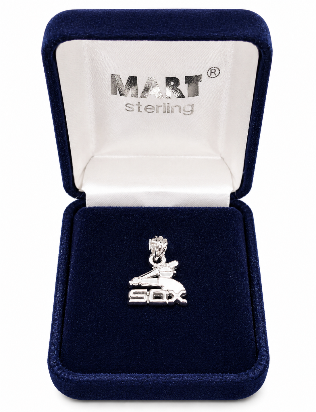 LogoArt Chicago White Sox Sterling Silver Batterman Pendant product image 2, provided for visual reference and product