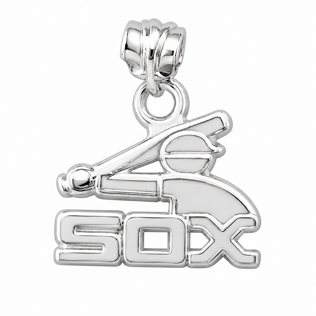 LogoArt Chicago White Sox Sterling Silver Batterman Pendant product image 1, provided for visual reference and product