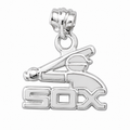 LogoArt Chicago White Sox Sterling Silver Batterman Pendant product image 1, provided for visual reference and product