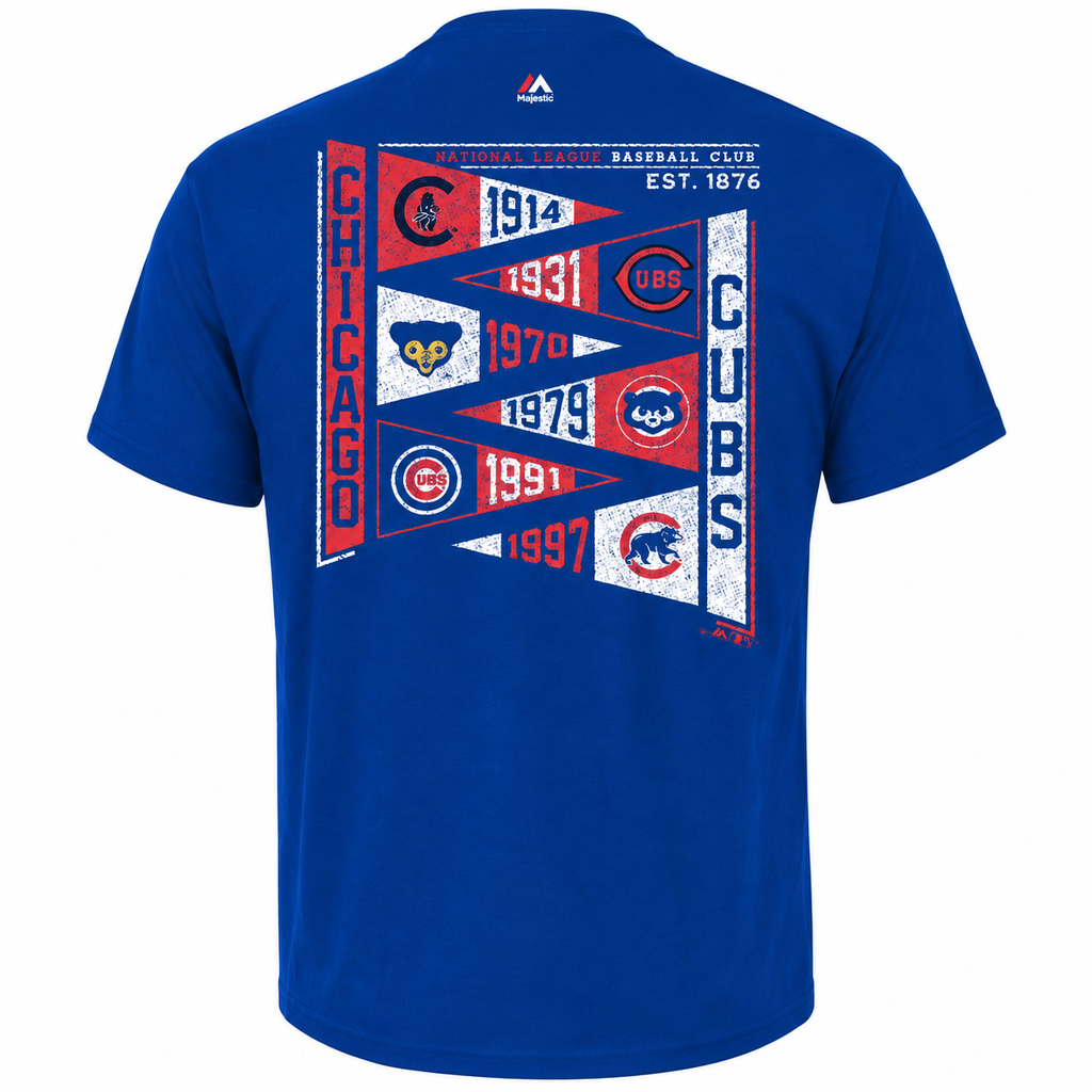 Youth Chicago Cubs Majestic Wave the Pennant T-Shirt product image 2, provided for visual reference and product detail review