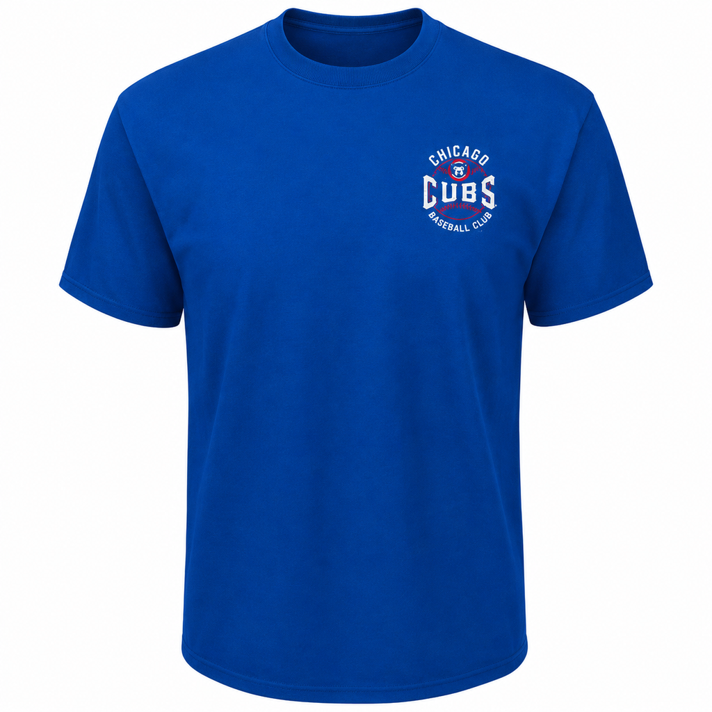 Youth Chicago Cubs Majestic Wave the Pennant T-Shirt product image 1, provided for visual reference and product detail review