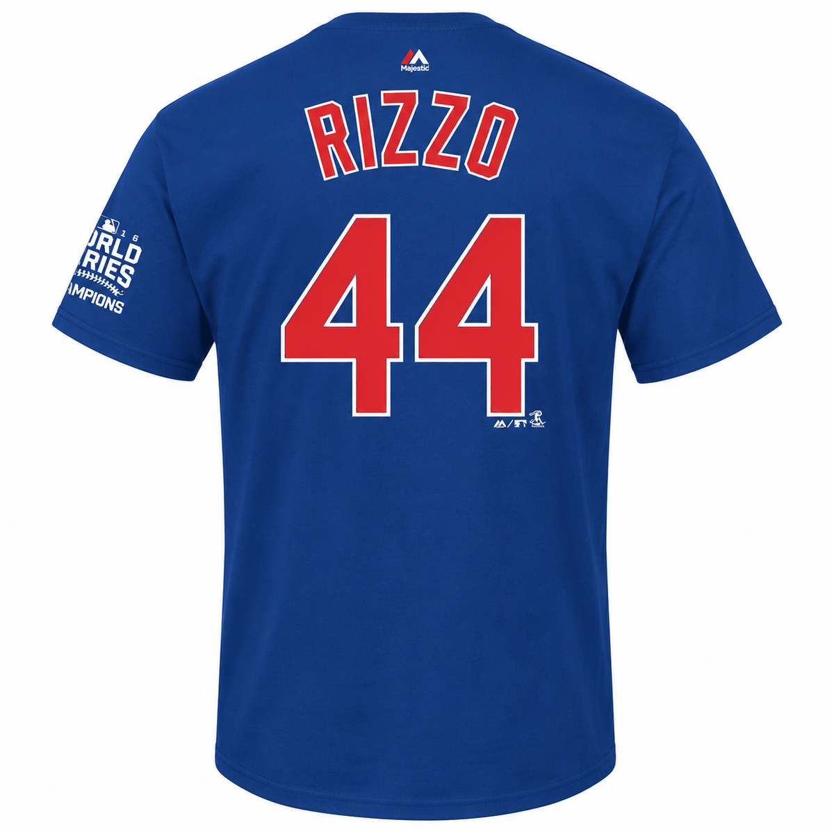 Youth Chicago Cubs Anthony Rizzo Majestic Royal 2016 World Series Champions Name & Number T-Shirt product image 2, provided