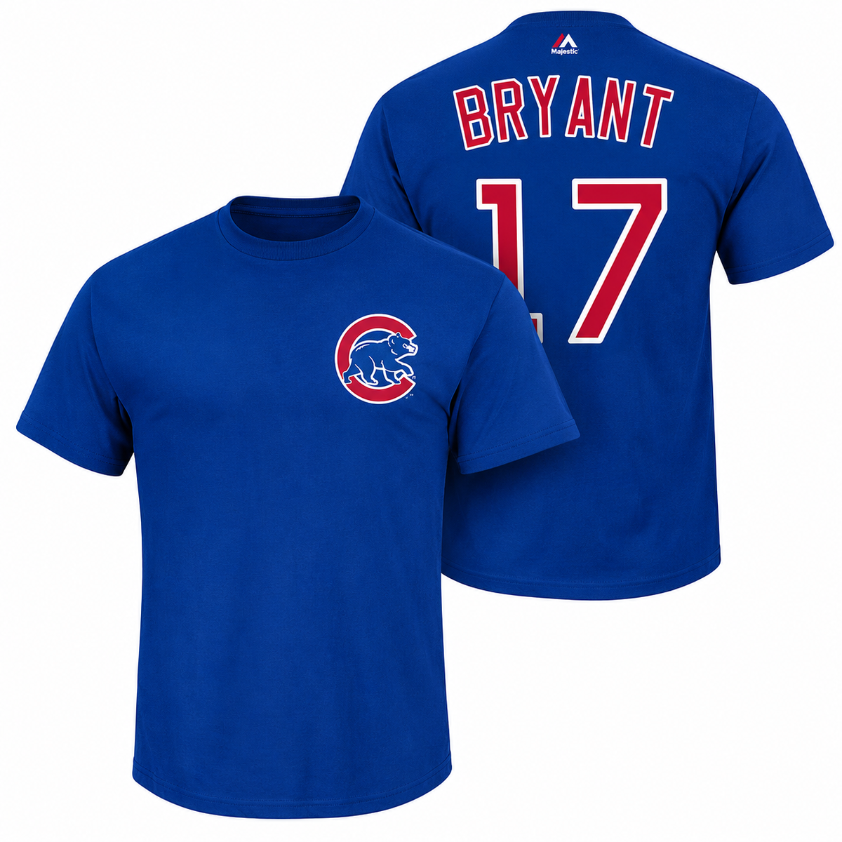 Youth MLB Chicago Cubs Kris Bryant Majestic Royal Name & Number T-Shirt product image 1, provided for visual reference and
