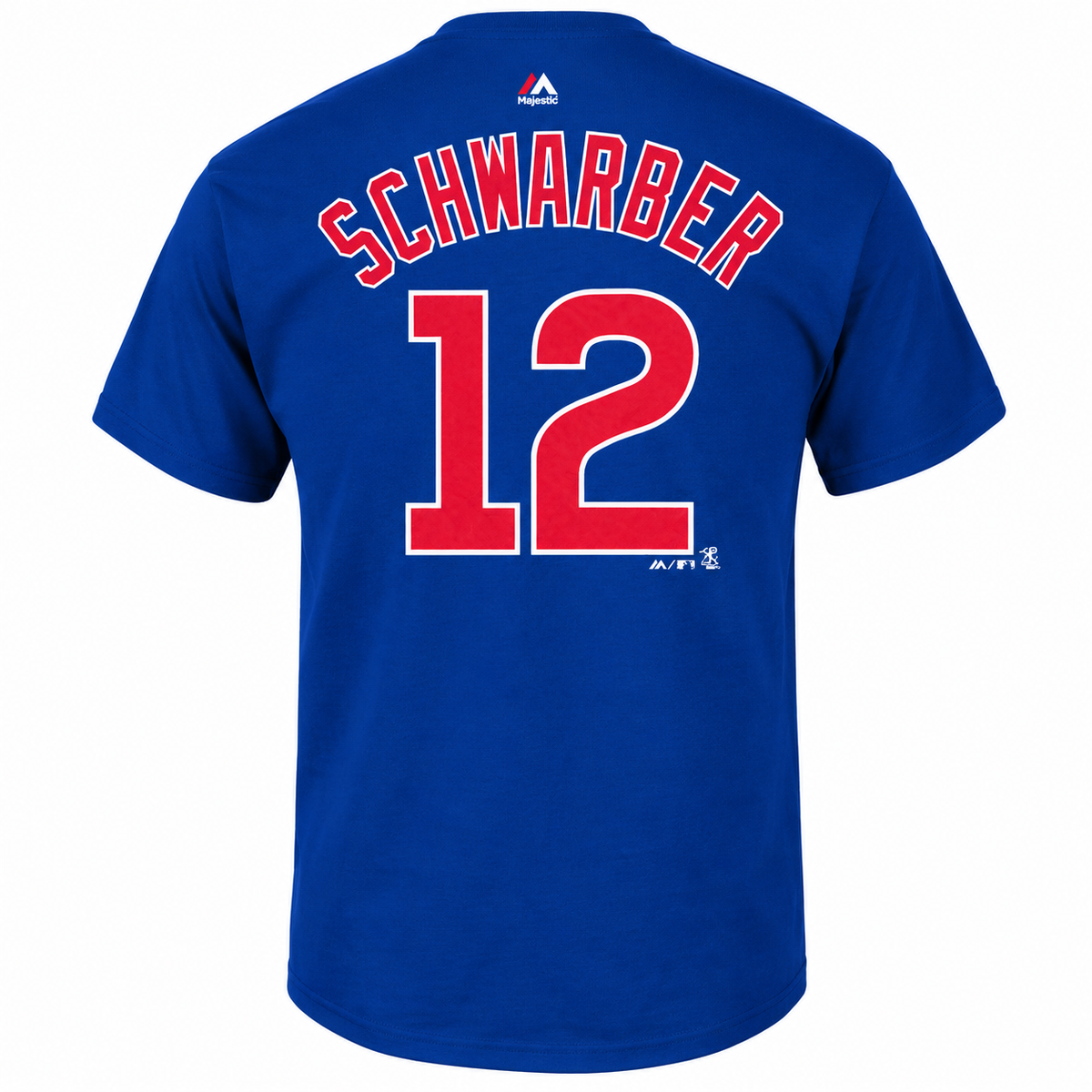 Youth MLB Chicago Cubs Kyle Schwarber Majestic Royal Name & Number T-Shirt product image 2, provided for visual reference