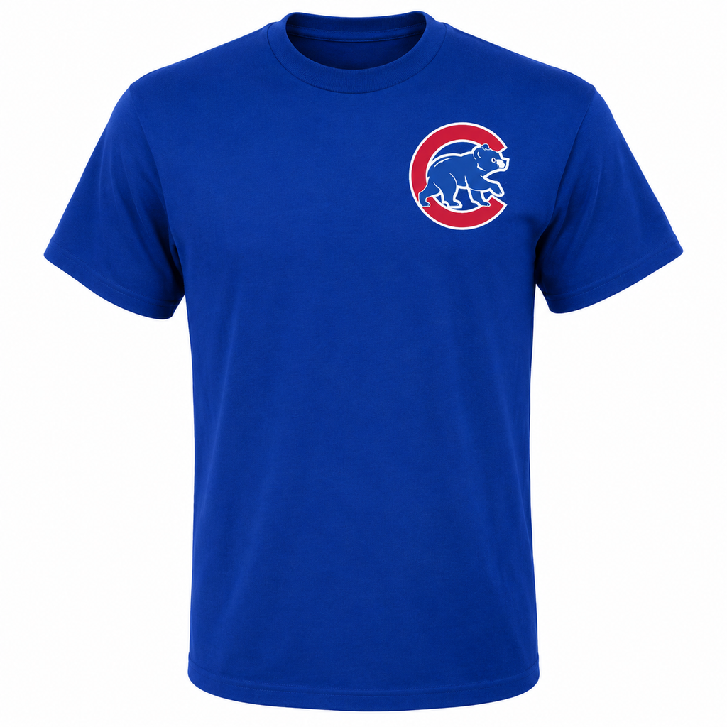 Youth MLB Chicago Cubs Kyle Schwarber Majestic Royal Name & Number T-Shirt product image 3, provided for visual reference