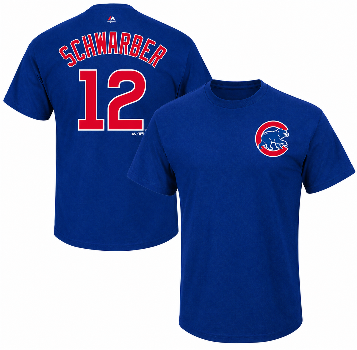 Youth MLB Chicago Cubs Kyle Schwarber Majestic Royal Name & Number T-Shirt product image 1, provided for visual reference