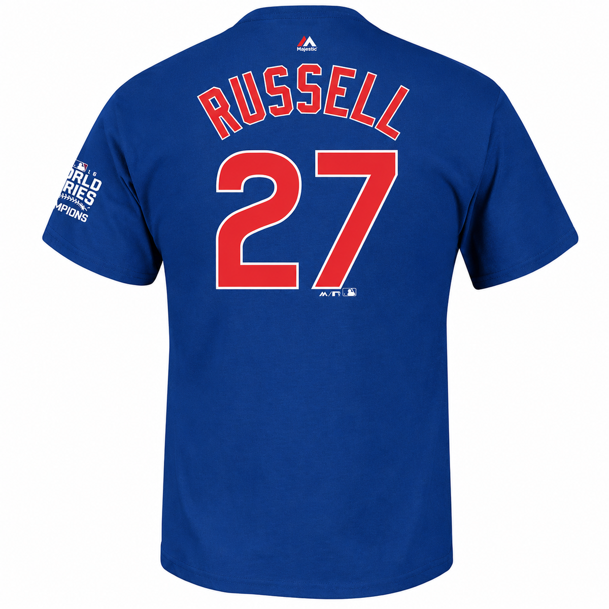 Chicago Cubs Addison Russell 2016 World Series Champions Name & Number T-Shirt for Men product image 2, provided for visual