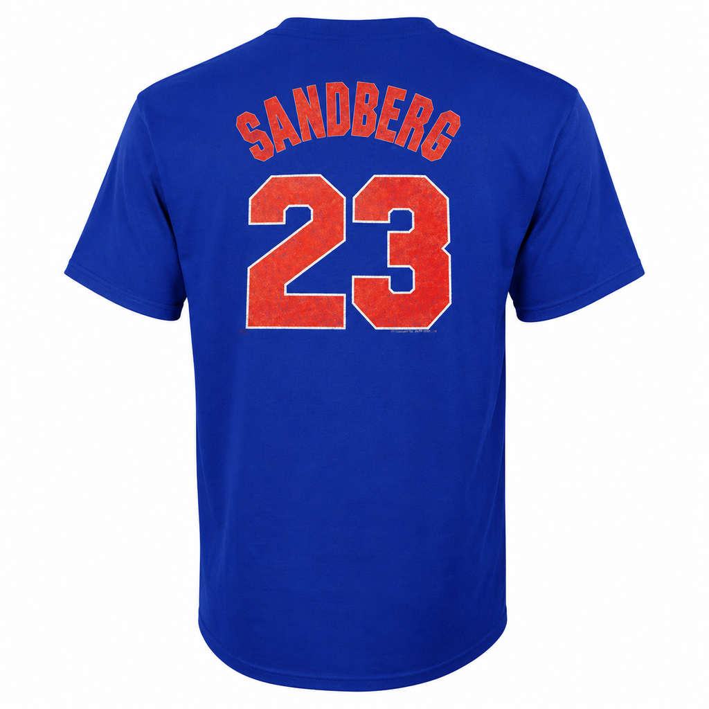 Chicago Cubs Cooperstown Ryne Sandberg Name & Number T-Shirt for Men product image 2, provided for visual reference and