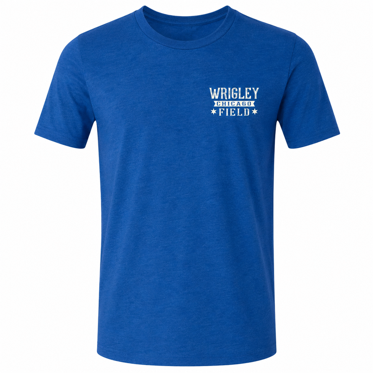 Wrigley Field Roped In Heather Royal Aerial Shot T-Shirt for Men product image 1, provided for visual reference and product