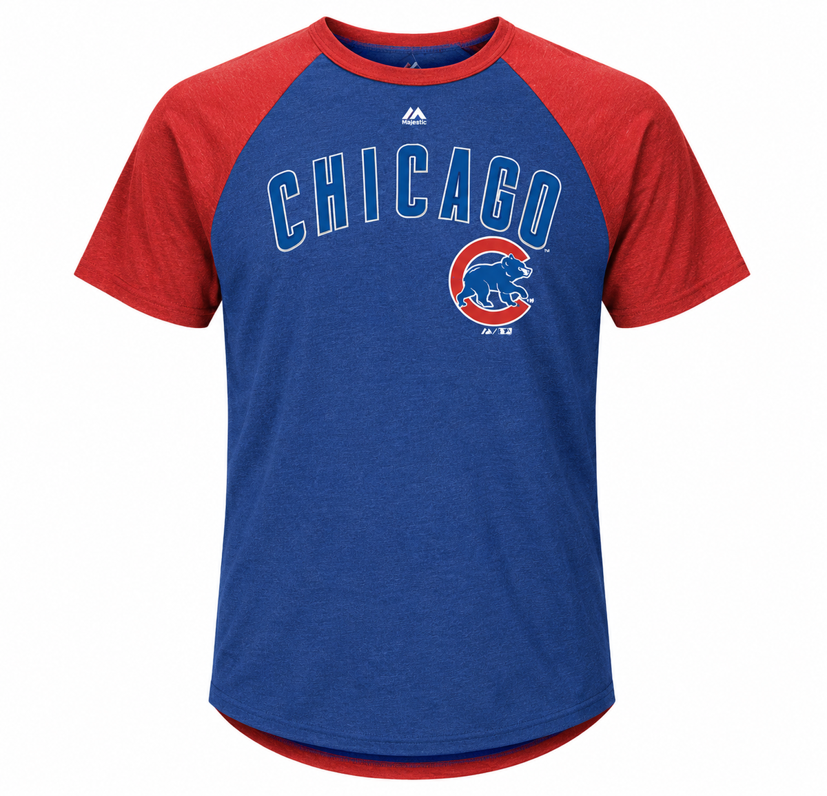 Youth Chicago Cubs 1/4 Sleeve Raglan T-Shirt product image 1, provided for visual reference and product detail review