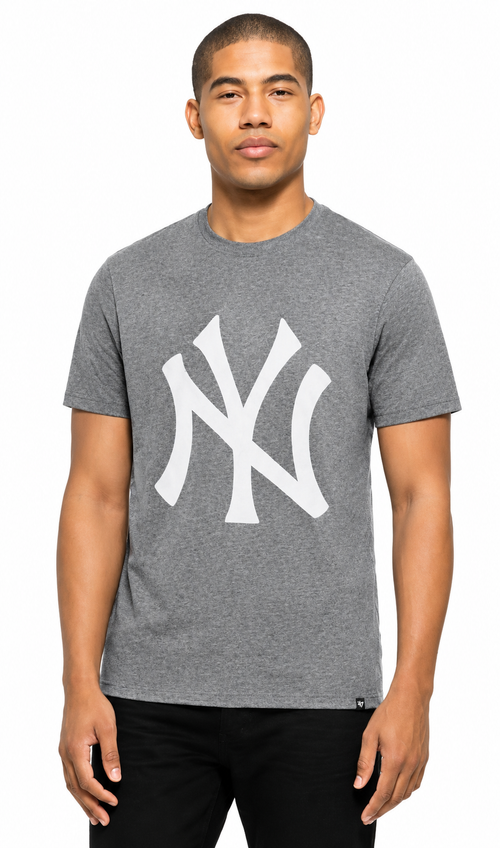 '47 Brand Men New York Yankees Gray Primary Logo Club T-Shirt product image 1, provided for visual reference and product