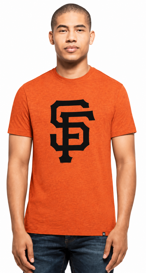 '47 Brand Men San Francisco Giants Orange Primary Logo Club T-Shirt product image 1, provided for visual reference and