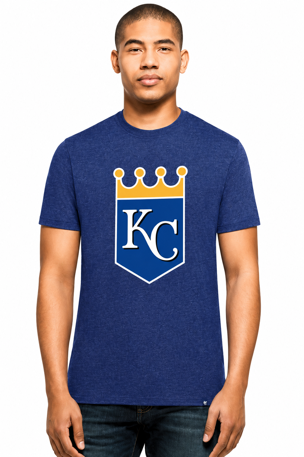 '47 Brand Men Kansas City Royals Blue Primary Logo Club T-Shirt product image 2, provided for visual reference and product