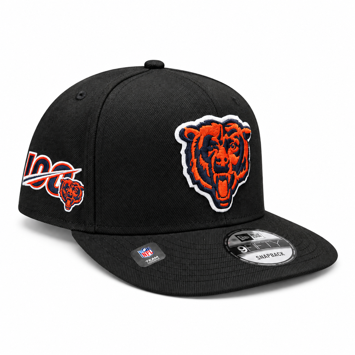 Chicago Bears New Era Primary Logo 100 Year Side Patch A-Frame 9FIFTY Snapback Hat for Men product image 1, provided for