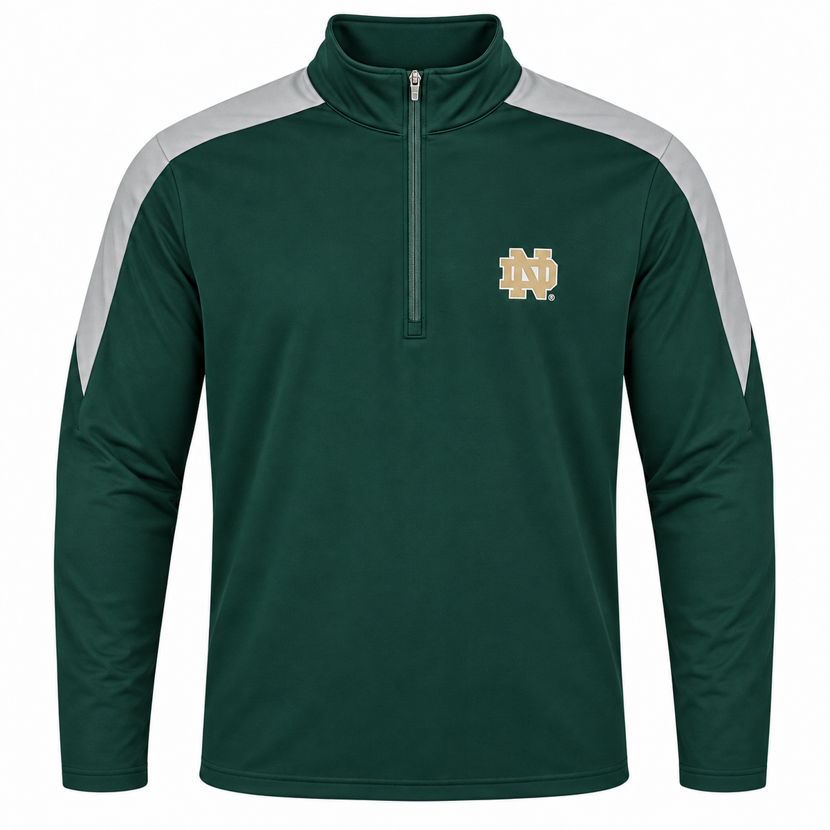 NCAA Notre Dame Fighting Irish Green Succeed 1/4 Zip for Men product image 1, provided for visual reference and product