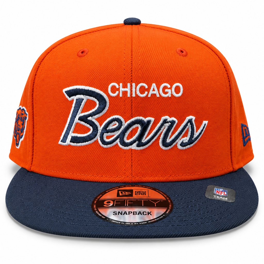 Chicago Bears New Era Orange Script 9FIFTY Nightshift Adjustable Snapback Hat product image 2, provided for visual reference